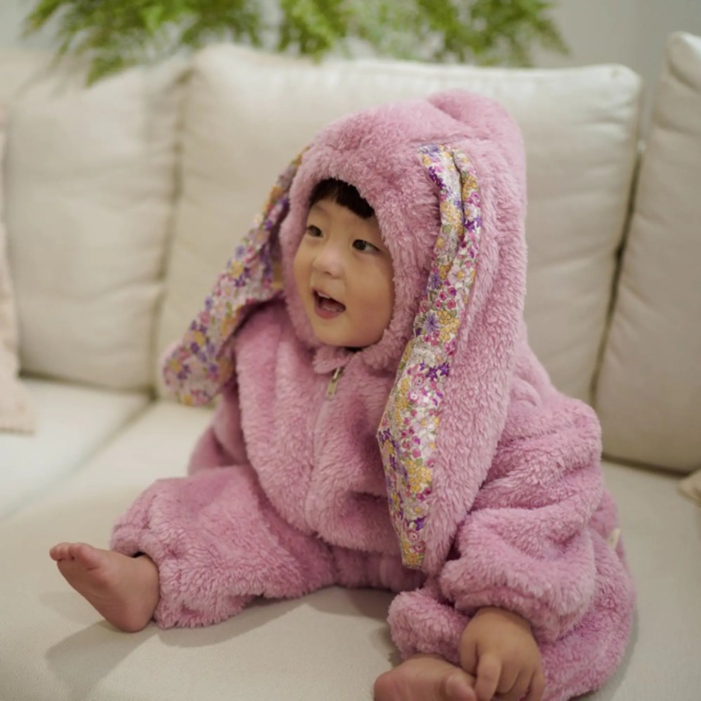 Rabbit Flannel Baby Onesie