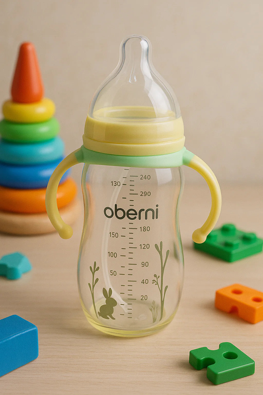 Wide-Neck Glass Baby Bottle