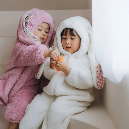 Rabbit Flannel Baby Onesie
