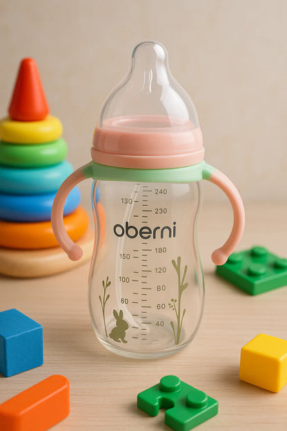 Wide-Neck Glass Baby Bottle